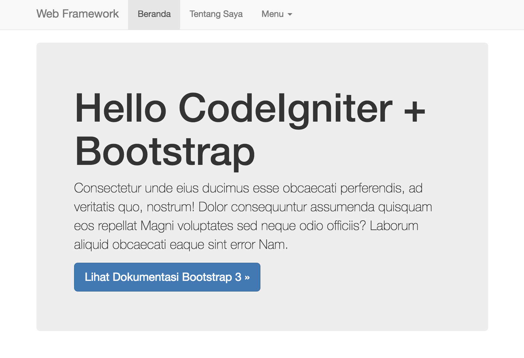 Welcome CodeIgniter + Bootstrap